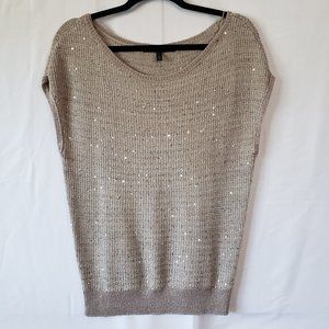 WHBM Sequined Short Sleeve Sweater
